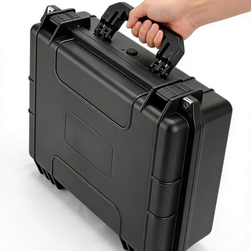 Portable hard case with comfortable grip